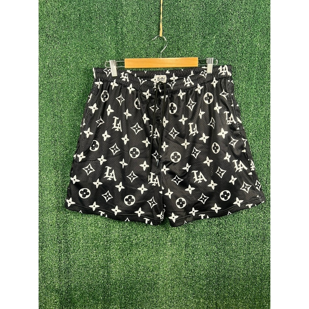 Beefly Monogram Designer L.V x LA Mesh Shorts SZ – 4x -NEW- HUGE POCKETS